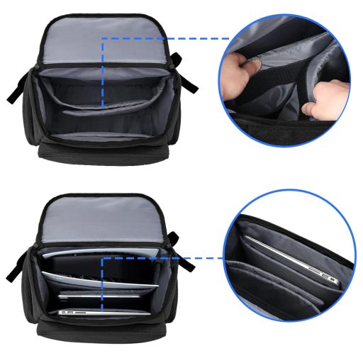 Zaino Nero Spazioso 43x25x42 cm - Imbottito, Resistente all'Acqua, Ideale per Laptop e Console