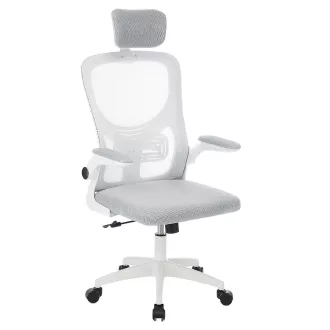  Sedia da ufficio ergonomica con supporto lombare e poggiatesta - Grigia