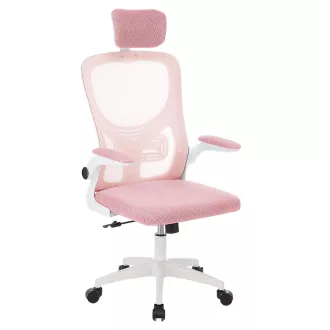   Sedia da ufficio ergonomica con supporto lombare e poggiatesta - Rosa