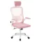 Sedia da ufficio ergonomica con supporto lombare e poggiatesta - Rosa