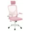 Sedia da ufficio ergonomica con supporto lombare e poggiatesta - Rosa