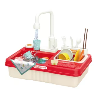  Set da gioco con lavello e acqua corrente da 23 pezzi e servizio da tè per bambini