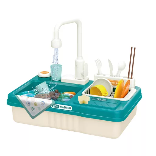 Set da gioco per bambini con lavello 23 pezzi con accessori realistici e frutta e verdura da tagliare