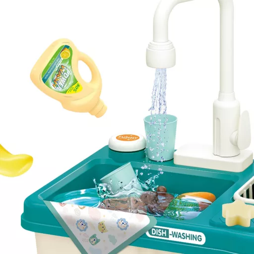 Set da gioco per bambini con lavello 23 pezzi con accessori realistici e frutta e verdura da tagliare