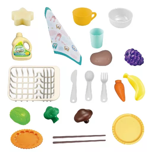 Set da gioco per bambini con lavello 23 pezzi con accessori realistici e frutta e verdura da tagliare
