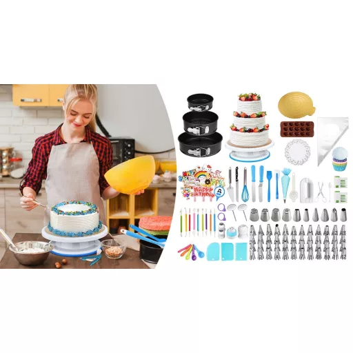 Set di utensili e stampi per la cottura e decorazione di torte da 379 pezzi