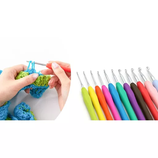 Set di uncinetti ergonomici da 14 pezzi con custodia (2-10 mm)