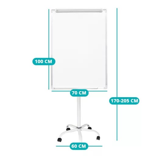Lavagna a fogli mobili magnetica - 70x100 cm, altezza regolabile, facile da spostare