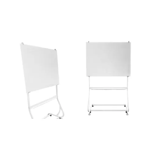 Lavagna Flipchart Magnetica Mobile in Vetro 120x90 cm con Altezza Regolabile