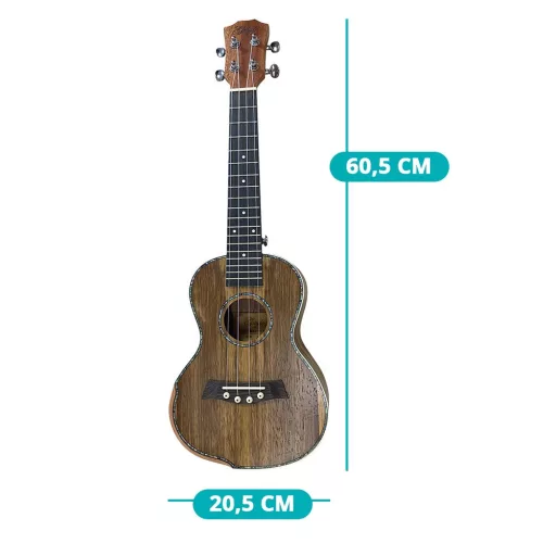Ukulele Portatile in Legno da 60 cm per Principianti - 4 Corde, Facile da Suonare