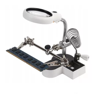   Strumento di saldatura con lente d'ingrandimento LED a terza mano con clip regolabili e luce USB