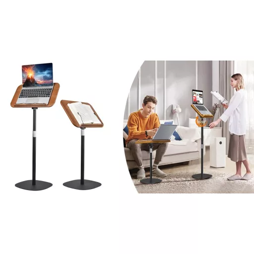 Supporto per libri regolabile in altezza con pannello inclinabile - design elegante e pratico