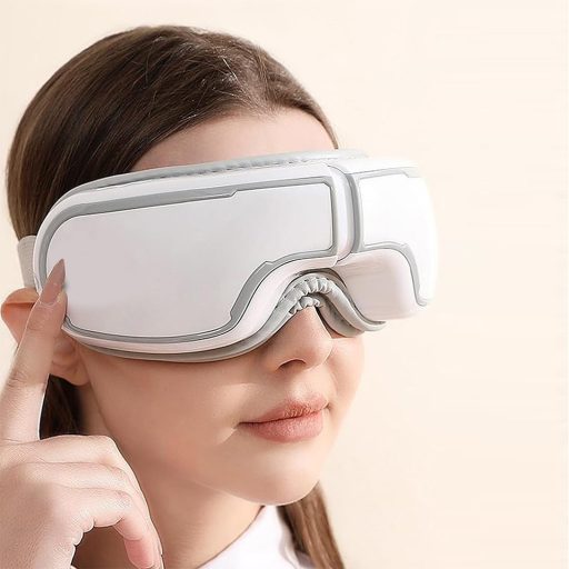 Massaggiatore per occhi e tempie con pressione d'aria, funzione riscaldante e suoni rilassanti