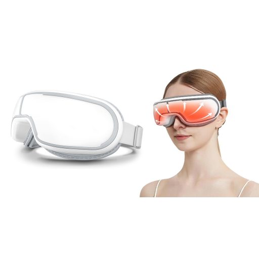 Massaggiatore per occhi e tempie con pressione d'aria, funzione riscaldante e suoni rilassanti