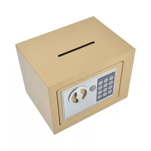 Cassaforte Digitale Compatta Oro per Casa o Ufficio