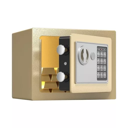 Cassaforte Digitale Compatta Oro per Casa o Ufficio