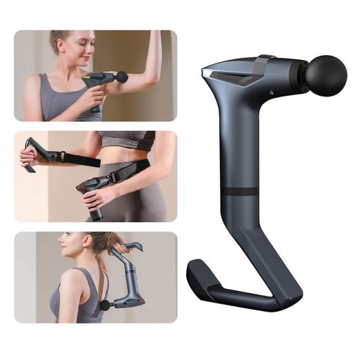 Pistola da massaggio ergonomica 3-in-1 con 5 testine e manico estensibile