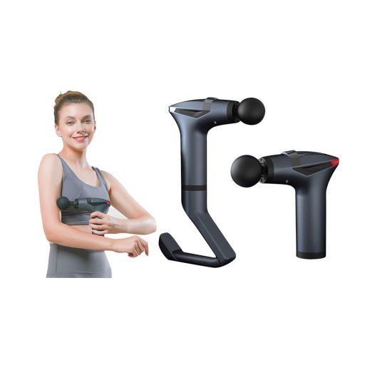 Pistola da massaggio ergonomica 3-in-1 con 5 testine e manico estensibile