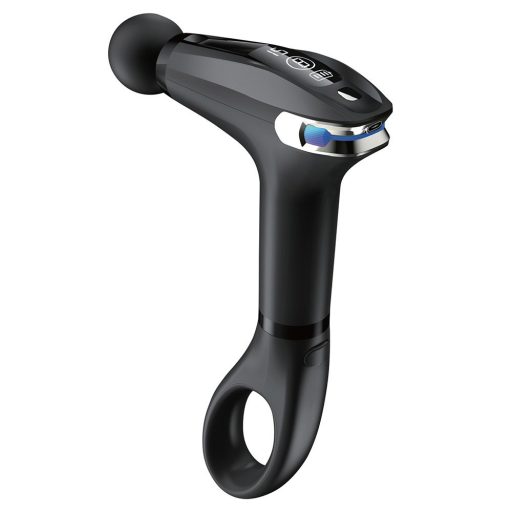 Pistola da massaggio con display LED e 4 teste intercambiabili, design ergonomico, ricarica USB-C