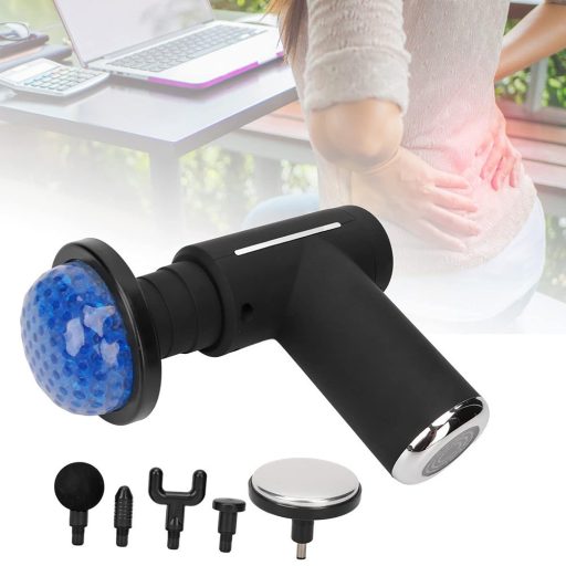 Pistola Massaggiante Mini Portatile con 6 Teste Intercambiabili e Velocità Regolabile