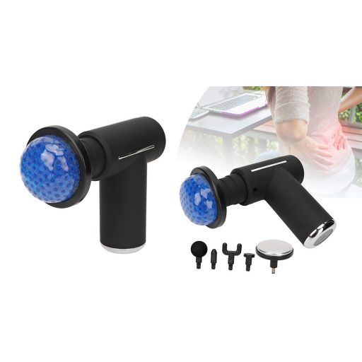 Pistola Massaggiante Mini Portatile con 6 Teste Intercambiabili e Velocità Regolabile