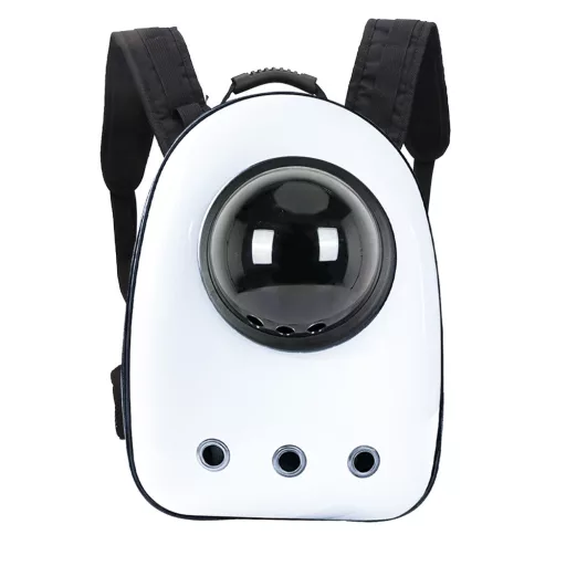 Zaino per animali alla moda con cupola trasparente e ventilazione per gatti e cani di piccola taglia