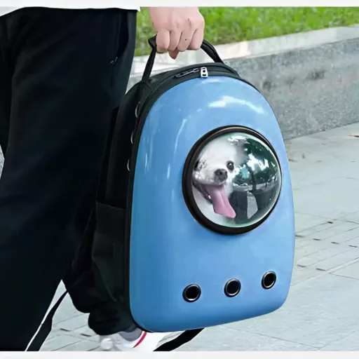 Zaino per animali domestici moderno con finestra a cupola trasparente e ventilazione per gatti e cani di piccola taglia
