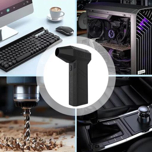 Mini Ventilatore Turbo - Raffreddamento Compatto ad Alta Potenza con Ricarica USB-C e 3 Impostazioni di Velocità