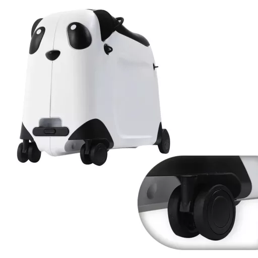 Valigia per bambini con motivo panda e funzione di seduta