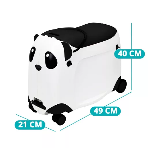 Valigia per bambini con motivo panda e funzione di seduta