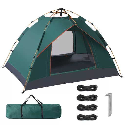 Tenda da campeggio automatica per 3 persone, impermeabile in poliestere 190T, montaggio rapido, 2x2m
