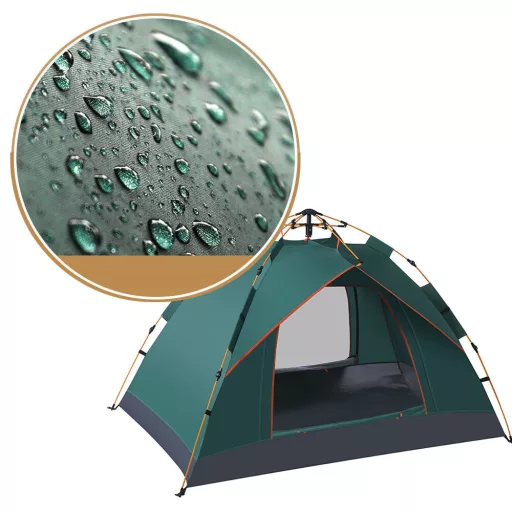 Tenda da campeggio automatica per 3 persone, impermeabile in poliestere 190T, montaggio rapido, 2x2m