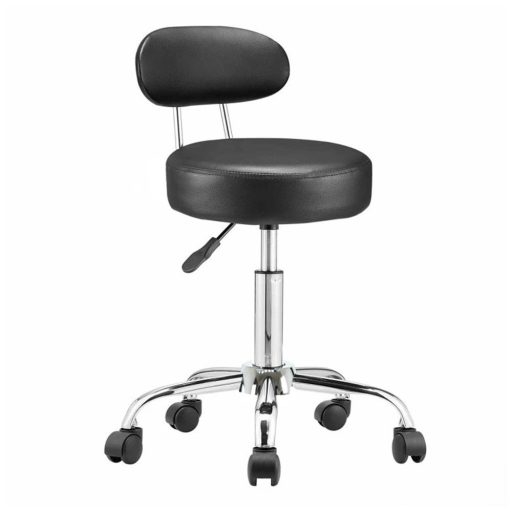 Sedia cosmetica ergonomica nera con altezza e schienale regolabili