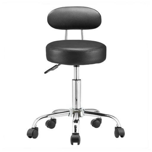 Sedia cosmetica ergonomica nera con altezza e schienale regolabili