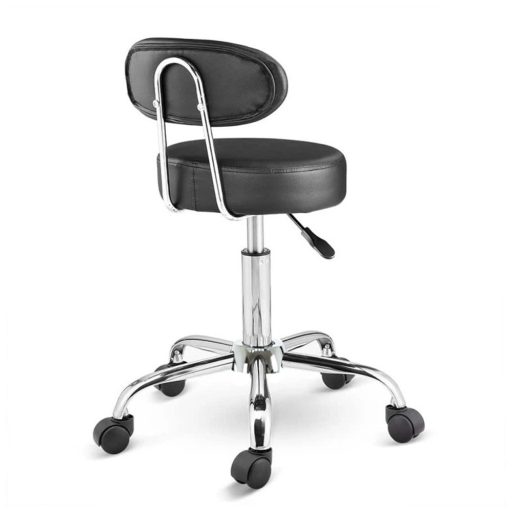 Sedia cosmetica ergonomica nera con altezza e schienale regolabili