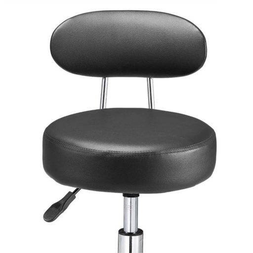 Sedia cosmetica ergonomica nera con altezza e schienale regolabili