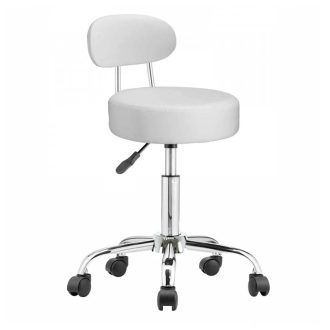   Sedia cosmetica ergonomica bianca con altezza e schienale regolabili