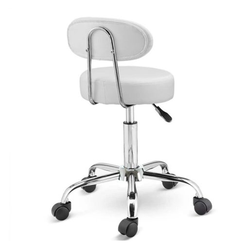 Sedia cosmetica ergonomica bianca con altezza e schienale regolabili