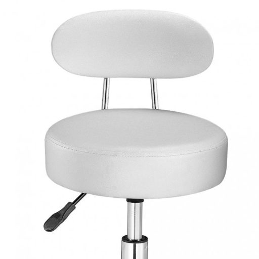 Sedia cosmetica ergonomica bianca con altezza e schienale regolabili