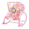 Sedia dondolo musicale vibrante per bambini con schienale regolabile e barra giochi - Fino a 18 kg, Rosa