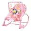 Sedia dondolo musicale vibrante per bambini con schienale regolabile e barra giochi - Fino a 18 kg, Rosa