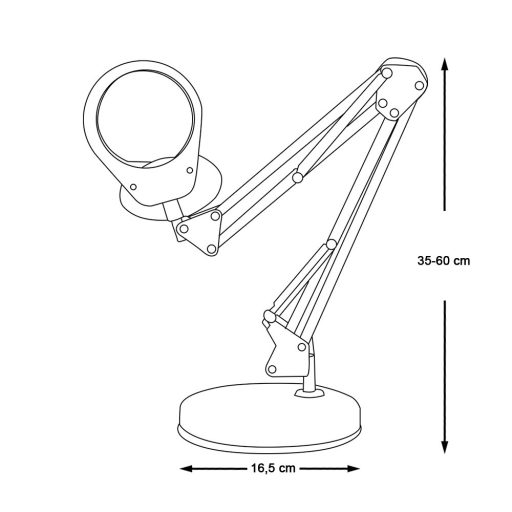 Lampada da tavolo ingrandente LED regolabile con ingrandimento 3x e testa rotante