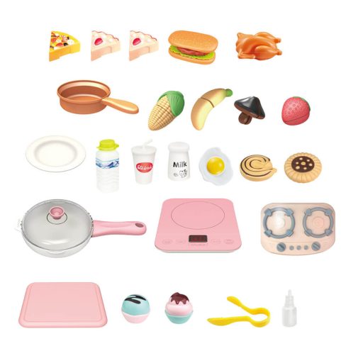 Set di cucina giocattolo rosa con accessori - Esperienza di cucina interattiva per bambini