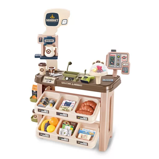 Set da gioco supermercato per bambini da 64 pezzi con accessori realistici