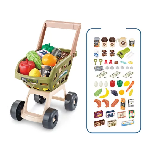 Set da gioco supermercato per bambini da 64 pezzi con accessori realistici