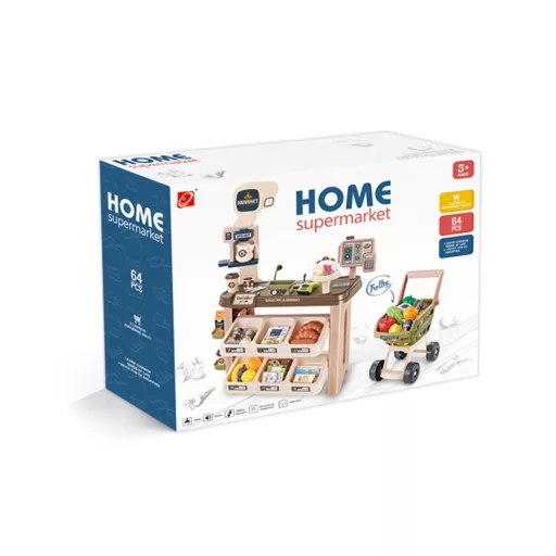 Set da gioco supermercato per bambini da 64 pezzi con accessori realistici