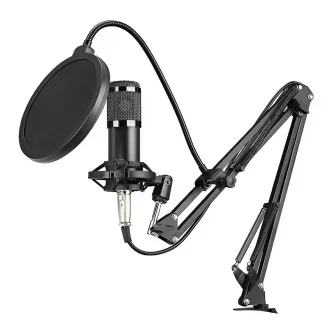   Microfono a Condensatore USB con Filtro Anti-Pop e Braccio Regolabile per Podcasting e Streaming