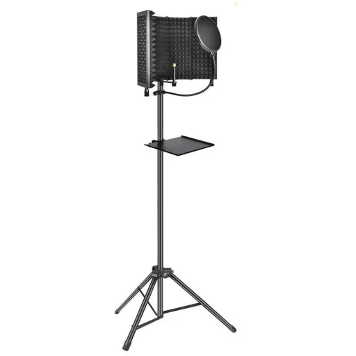 Supporto per microfono professionale con filtro acustico e pop-filter, altezza regolabile fino a 180 cm
