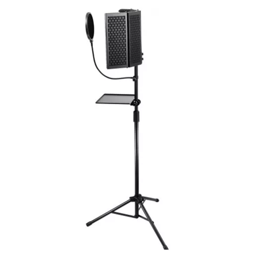 Supporto per microfono professionale con filtro acustico e pop-filter, altezza regolabile fino a 180 cm