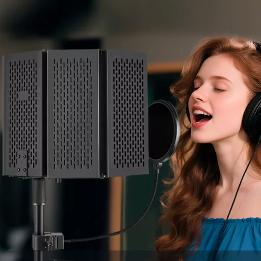 Supporto per microfono professionale con filtro acustico e pop-filter, altezza regolabile fino a 180 cm